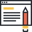 website icon writing pencil and paper content management