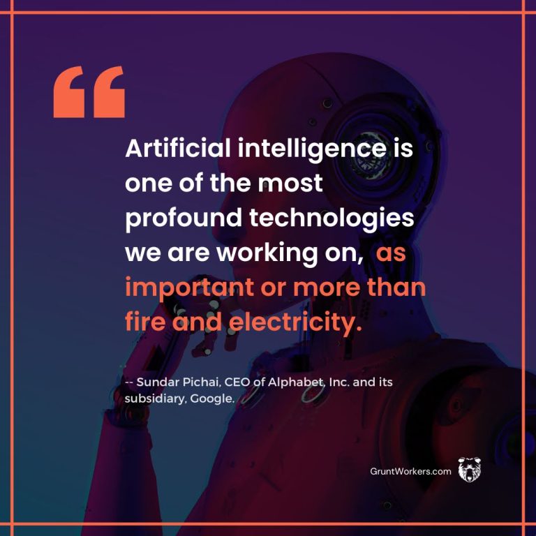 Artificial intelligence is one of the most profound technologies we are working on quote inside image