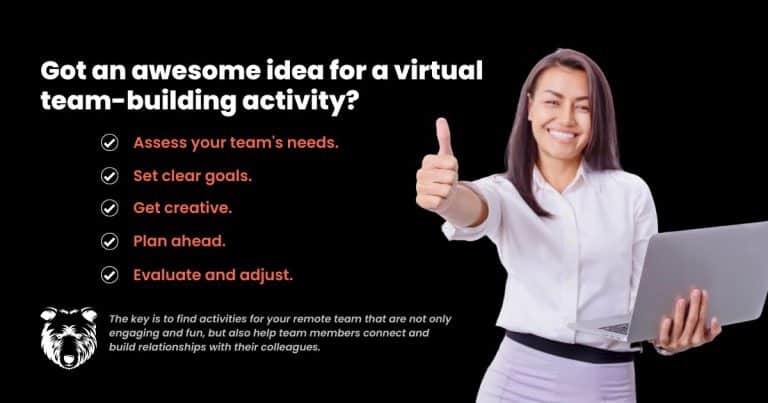 Got an awesome idea for a virtual team-building activity quote inside image