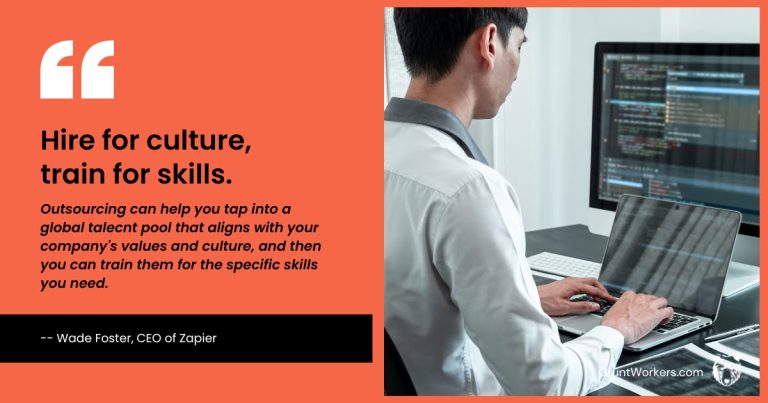 hire for culture train for skills how to successfully outsource quote inside image