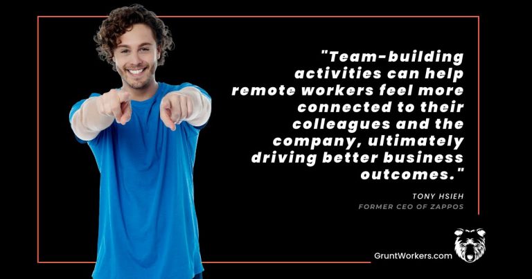 Team-building activities drives better business outcomes quote inside image